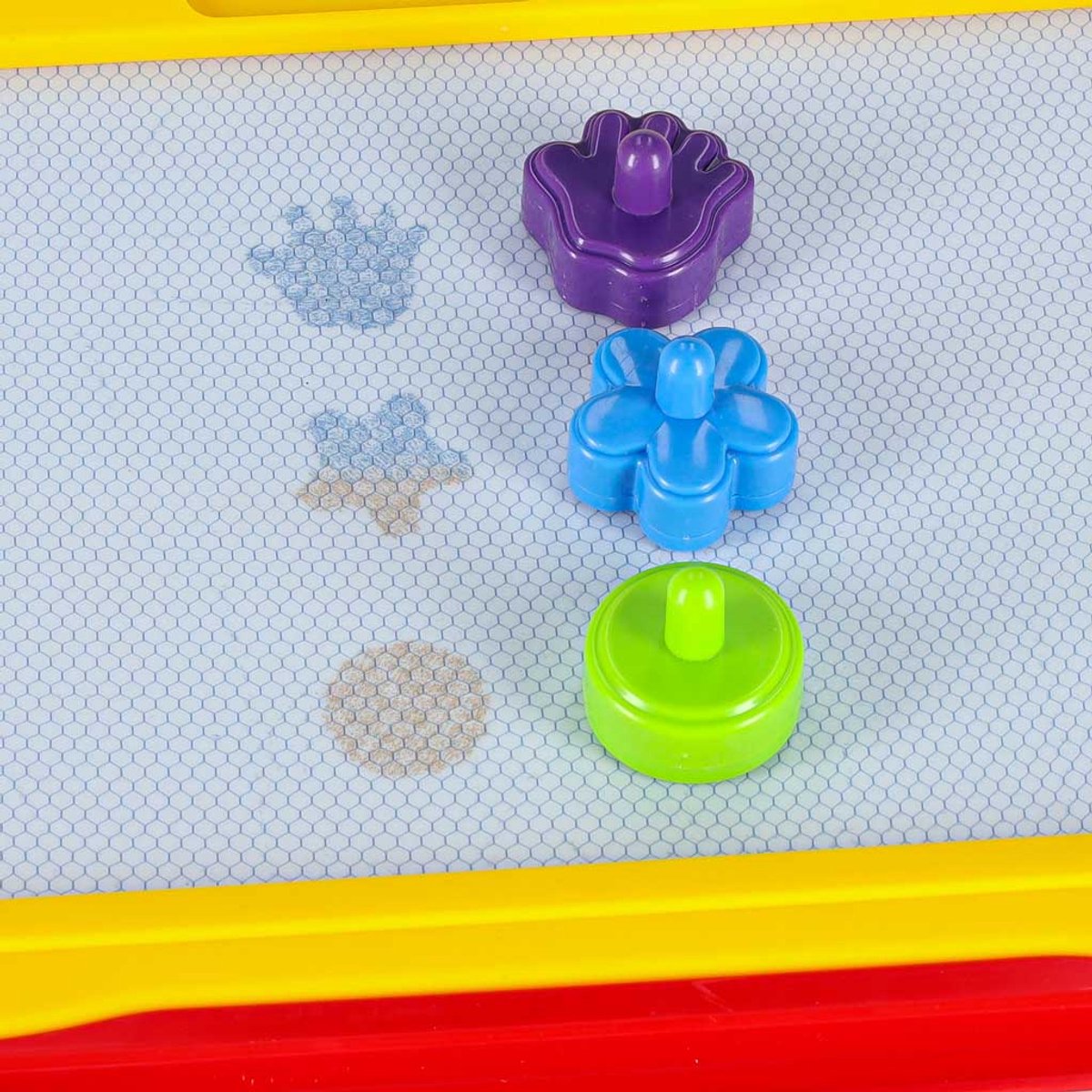 Magnetische 2-in-1 Educatieve en Teken tafel- Tekenbord– Met Magische Wisbare Pen, Stempels en 4-Kleuren Bord (3+ Jaar)