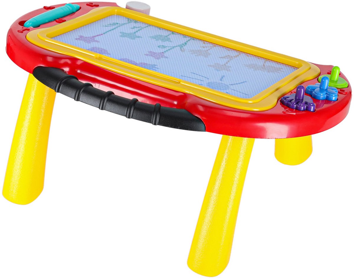 Magnetische 2-in-1 Educatieve en Teken tafel- Tekenbord– Met Magische Wisbare Pen, Stempels en 4-Kleuren Bord (3+ Jaar)