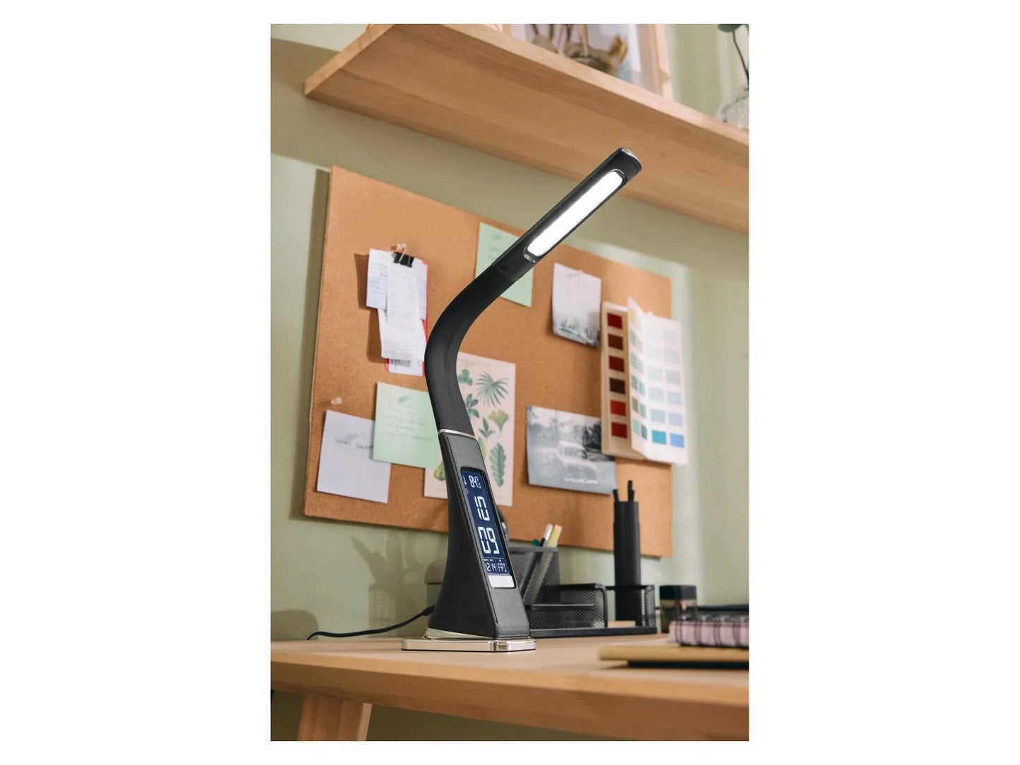 Gratis verzending in NL & BE 🔒 Veilig betalen 📦 Vandaag besteld = snel verzonden LIVARNO® LED Bureaulamp met Klok, Datum- en Temperatuurweergave, Wekker en Instelbare Helderheid