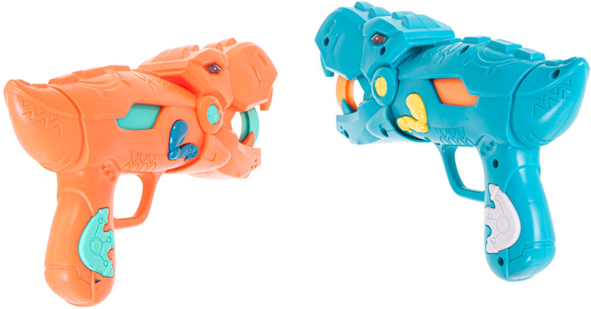 Dinosaurus Doelschiet Speelgoed – 2 Luchtgedreven Speelgoedpistolen + 20 Schuimballen, Met Licht- en Geluidsscoreteller, Veilig en Educatief Richtspel voor Kinderen