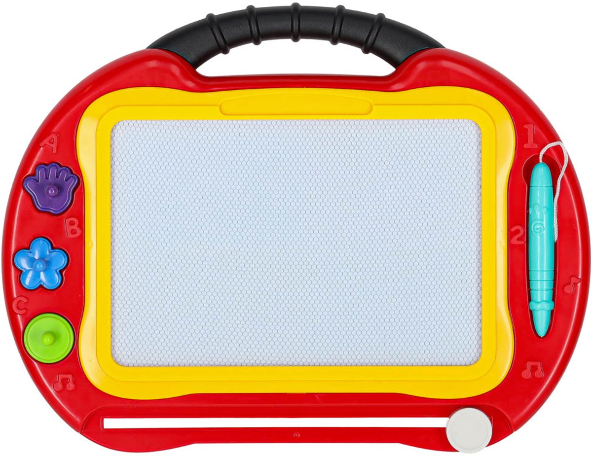 Magnetische 2-in-1 Educatieve en Teken tafel- Tekenbord– Met Magische Wisbare Pen, Stempels en 4-Kleuren Bord (3+ Jaar)