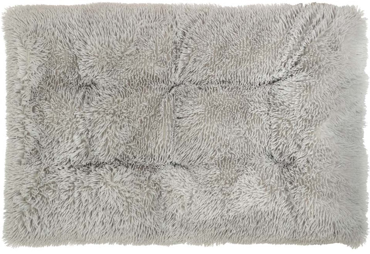Hond & Kat Pluche Bed 115 × 80 × 6 cm – Extra Groot Grijs Pluche Huisdierkussen – Zacht Polyester Slaapmatje voor Honden & Katten – Anti-Slip Comfort Huisdierbed
