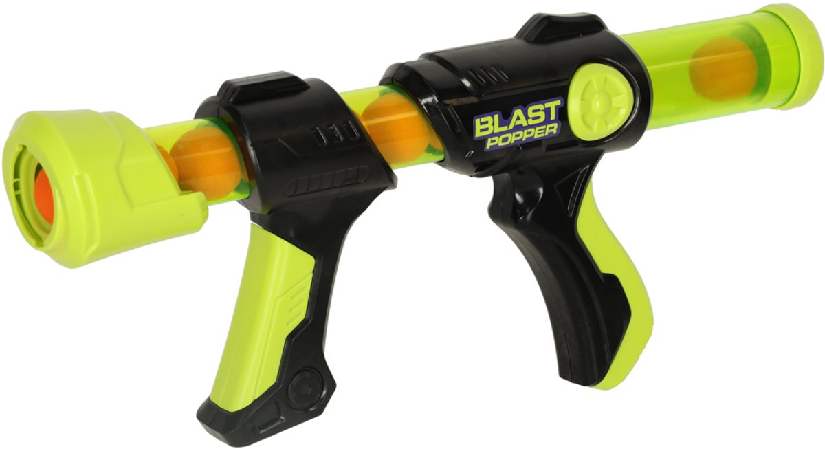 2 Delige Foam Ball Blaster Set voor Kinderen – 48 Foam Balls + 2 Beschermmaskers | Veilig Speelgoed Pistool 6+